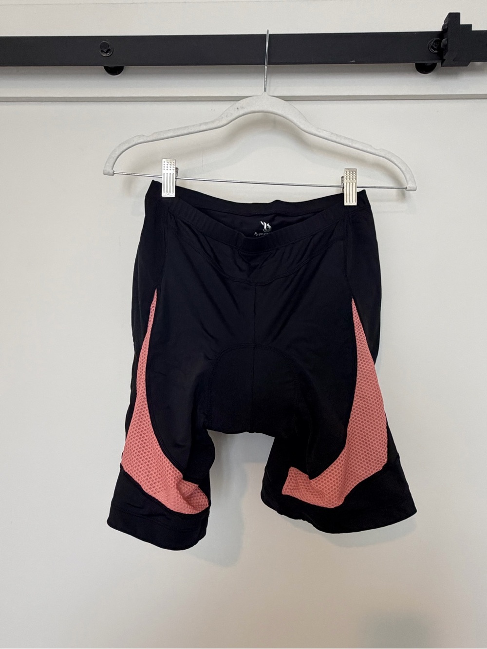 Women’s Black padded Cycling Shorts with orange Panels